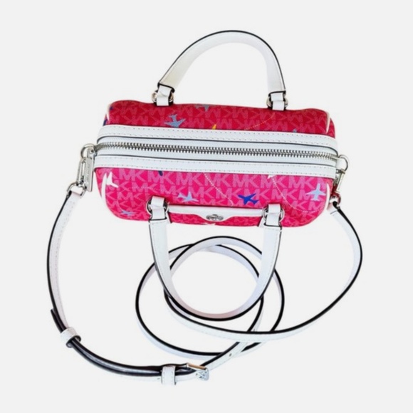 64: MICHAEL KORS TRAVEL SM DUFFLE/CROSSBODY BAG Pink/MULTI (Limited Edition) NEW - Picture 3 of 8